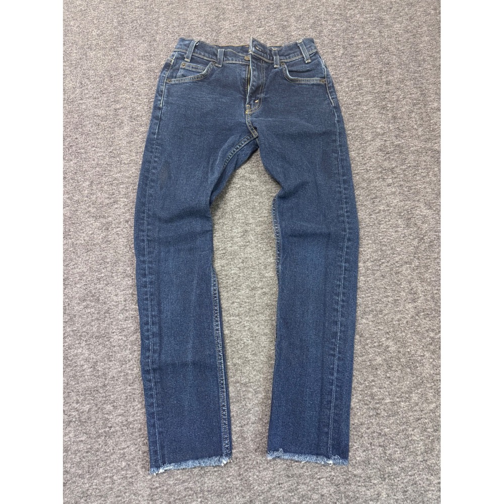 Levis Skinny Jeans Dark Wash Raw Hem‎ Blue Denim W25